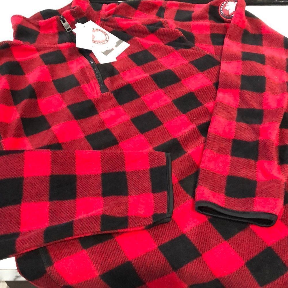 Canada Weather Gear Buffalo Plaid 1/4 zip pullover Tagged XL Fits L